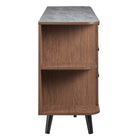 Modway Langston 63" Open Display Storage Sideboard - Walnut Grey-Non-Marking Foot Pads