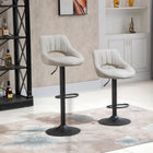 HOMCOM Adjustable Height Swivel Bar Stools - Cream - 2 Pack-The large round base keep the stool balanced when not in use
