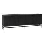Hudson&Canal Montello TV Stand for TV's up to 78" - Black Grain-Features four doors with sleek black hardware
