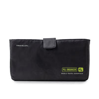 Travelon World Travel Essentials 7-Day AM/PM Push Button Pill Case - Black-Saves Time. This pill organizer helps you cuts the time it takes to organize a week's worth of pills by 50%