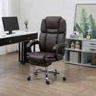 Vinsetto Vibration Massage Executive Office Chair - Dark Brown-Curved backrest and thick padded seat provide extra support