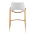Zuo Desi Counter Stool - White/Gold - Set of 2-6
