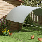 PawHut Galvanized Large Metal Chicken Coop Cage  - 9.2' × 31.2' × 6.5'-Overall Dimension: 110.2" L x 374.0" W x 76.8" H (280 x 950 x 195 cm)
