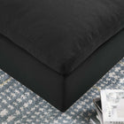 Modway Commix Down Filled Overstuffed Ottoman - Black-Down Feather and Cotton Cushions