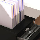 Vinsetto Steel Letter/A4/Legal Filing Cabinet with Lock & Hanging Bar - Black-Top lock secures all drawers for document safety, with two keys for easy access
