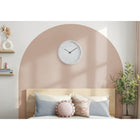 Monarch Specialties 9118 12" Round Juvenile Wall Clock - White Face/White Frame-Enjoy accurate timekeeping without distractions with a non-ticking quartz movement, ensuring a peaceful environment in a bedroom or study area