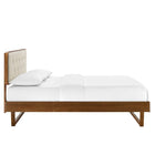 Modway Bridgette Wood Twin Platform Bed with Angular Frame - Walnut Beige-Assembly Required
