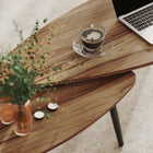 HOMCOM Nesting Coffee Tables with Steel Legs - Brown - 2 Pack-Use as coffee tables or side tables