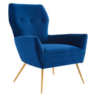 Modway Renata Button Tufted Performance Velvet Armchair - Navy-Retro Glam Armchair