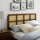 Modway Luana Cane Queen Headboard - Walnut-Window Pane Detail