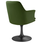 Modway Lippa Swivel Dining Performance Velvet Armchair - Black Moss Green-Assembly Required