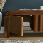 Modway Waterflute 68" Fluted TV Stand - Walnut-Cable Management Holes with Covers