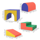 Qaba Toddlers Foam 4-Piece Play Set - Classic Colours-EPE foam padding for safety 