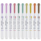 Zebra Mildliner Double-Sided Highlighter - Calm Color Set - 10 Set-Double ended: Bullet & Chisel Tip