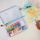 Mont Marte Metallic Watercolour Paint 21-Piece Set in Tin - Metallic-Designed for watercolour painting and hand lettering when you want metallic accents