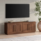 Hudson&Canal Tillman Rectangular TV Stand for TV's up to 75" - Satin Walnut-Clean with a soft, dry cloth and no harsh chemicals or abrasive cleaning materials