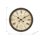 Monarch Specialties Clocks 20" Round Wall Clock - Antique -Enjoy accurate timekeeping without the distracting ticking noise, thanks to the non-ticking quartz movement design of this clock