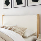 Modway Maven Full Size Boucle Upholstered Platform Bed - Feather Oak-Boucle Upholstered Headboard and Footboard
