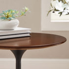 Modway Lippa 20" Round Wood Side Table - Black Walnut-Non-Marking Felt Pad