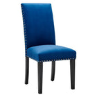 Modway Parcel Performance Velvet Dining Side Chairs - Navy - 2 Pack-Contemporary Dining Chair