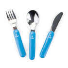 Sully Kids 3-Piece Cutlery Set - Blue-Palstic Handle 