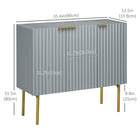 HOMCOM 35.4" L Accent Cabinet - Grey-Painted MDF panel, powder coated steel legs and anti-tipping design ensure durability and sturdiness