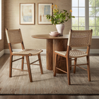Modway Tindra Woven Dining Chairs 2-Piece Set - Walnut-Solid Rubberwood Frame