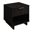 Manhattan Comfort Granville 18.11" Modern 1-Drawer Nightstand 2-Piece Set - Black-Perfect for Bedside Storage, Lamps or Display Items