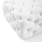 Modway Amour Tufted Button Square Faux Leather Ottoman - White-7