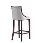 Manhattan Comfort Fifth Avenue 19" Traditional Faux Leather Upholstered Barstool - Light Grey-Seat Height: 31.5"