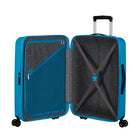 American Tourister 23" Rejoy Check-in Luggage - Medium - 360-Degree Spinner - Azure Blue-Retracting top and side carry-handles stay close to the case to protect against damage