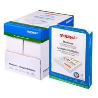 Staples FSC-Certified Multiuse Paper - 20 lb. - 8.5" W x 11" H - White - 2500 Sheets-8.5" x 11" (Letter Size)