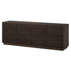 Hudson&Canal Tullis TV Stand for TV's up to 78" - Alder Brown-The top has a weight capacity of 75lbs, middle shelves can hold 25lbs each, bottom shelf capacity is 50 lbs