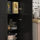 HOMCOM 67" H 4-Door Kitchen Pantry Cabinet with Adjustable Shelves - Black-Anti-tipping strap on the back you can secure to the wall for safety 