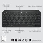 Logitech MX Keys Mini Minimalist Wireless Illuminated Keyboard - USB-C - Black-Dimensions: 0.8"H x 11.6"W x 5.2"D