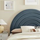 Modway Solana Arched Performance Velvet Full Headboard - Cadet Blue-Dense Foam Padding