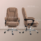Vinsetto Massage Reclining Office Chair with Adjustable Height and Footrest - Brown-Curved backrest and thick padding provide extra support 