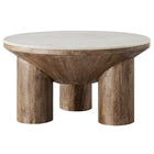 Modway Ellison 33" Round Wood Coffee Table With Marble Top - Walnut-6
