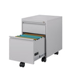 Ceha MDG Series Box-File Mobile Pedestal - Metal Grey -Versatile Filing: 100% extractable drawers support letter- or legal-sized files for easy access.
