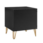 Manhattan Comfort DUMBO 20.07" Modern 1-Drawer Nightstand 2-Piece Set - Black-Snap It Assembly! Includes High Quality Internal Click Grooves for a Simple Assembly, No Tools Required