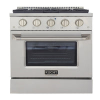 Kucht 30" KNG Series Pro Style Natural Gas Range - Stainless Steel-Cook and bake like a pro with the extra-large convection oven that offers 4.2 cu. ft. of capacity, a 5-rack configuration, and an extra-large viewing window