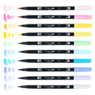 Tombow Dual Brush Pen, Pastel, 10/Pack-Double ended water based blendable markers