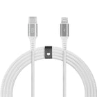 LOGiiX Piston Connect Braid Eco USB-C to Lightning - Silver/White-1.5M (*4.92ft) USB-C to Lightning eco-friendly cable in partnership with #tide