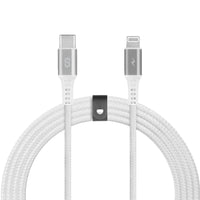 LOGiiX Piston Connect Braid Eco USB-C to Lightning - Silver/White-1.5M (*4.92ft) USB-C to Lightning eco-friendly cable in partnership with #tide