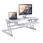 Rocelco 37" DADR Deluxe Extra-Wide Sit To Stand Adjustable Desk Riser, White (DADR-W)-Large work surface is 37" wide for 2-3 monitors with a spacious keyboard tray large enough for a laptop