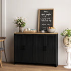 HOMCOM Modern 47.2" L Buffet Cabinet with Storage - Black-Adjustable shelves fit items of different heights