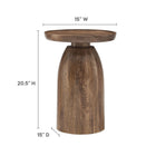 Modway Holloway Round Wood Side Table - Walnut-Kiln-Dried Solid Mango Wood Construction