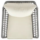 Manhattan Comfort Portofino Modern Patio 4-Person Conversation 4-Piece Set with Coffee Table - Grey/Cream-27.95" L x 49.61" W x 29.53" H
