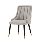 Manhattan Comfort Eda 22.83" Modern Leatherette and Velvet Upholstered Dining Chair - Grey-10