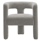 Modway Kayla Boucle Upholstered Armchair - Light Grey-Weight Capacity: 330 lb